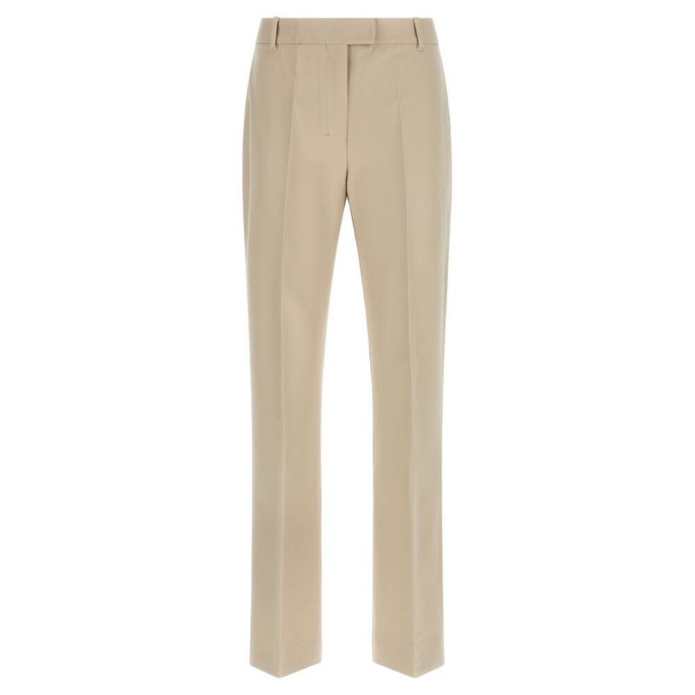 'S Max Mara Beige Cotton Cropped Women's Pants